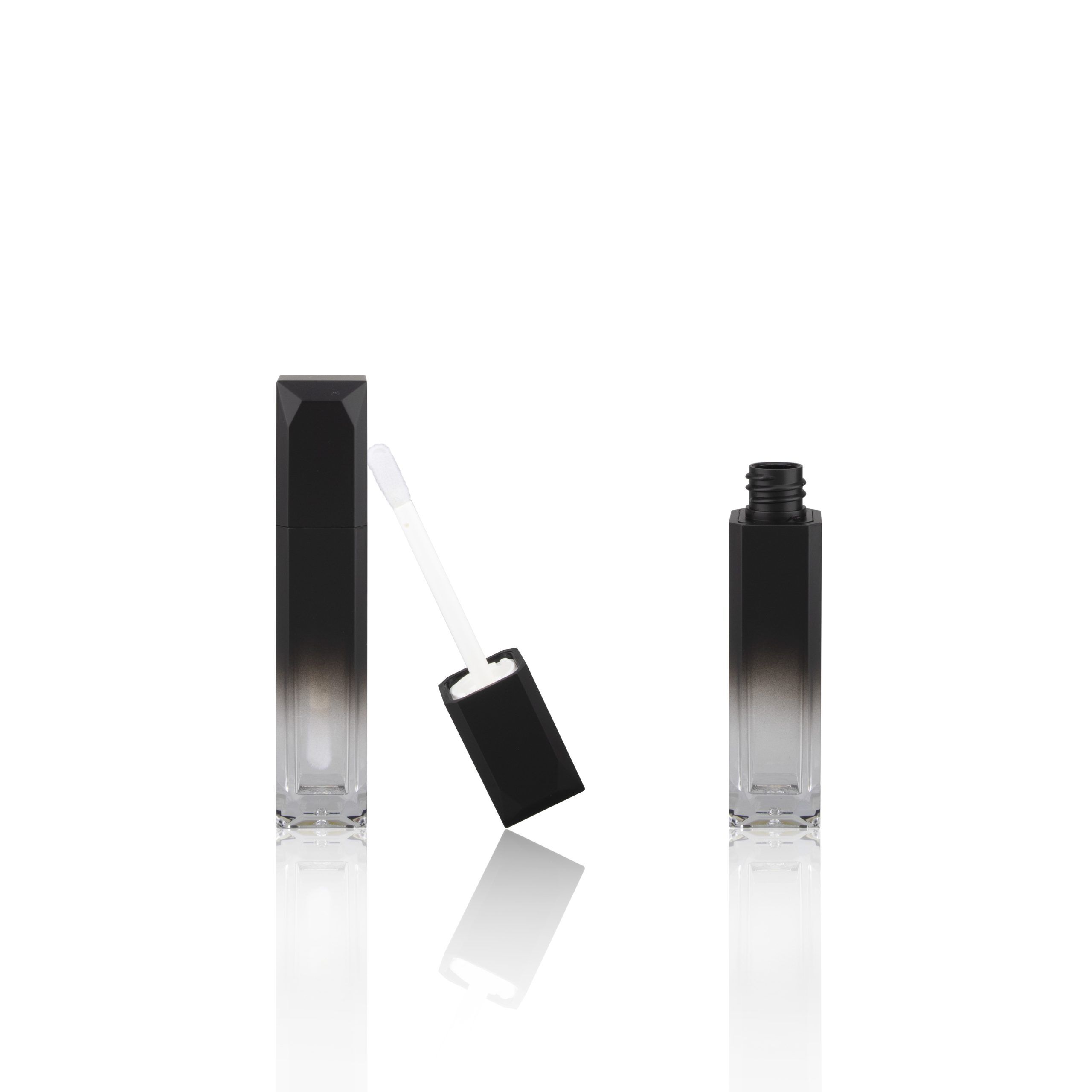 Plastic Square Gradient Lip Gloss Tube with Wands Black Lipgloss Tube Liquid Lipstick Container - LG126 - Image 2