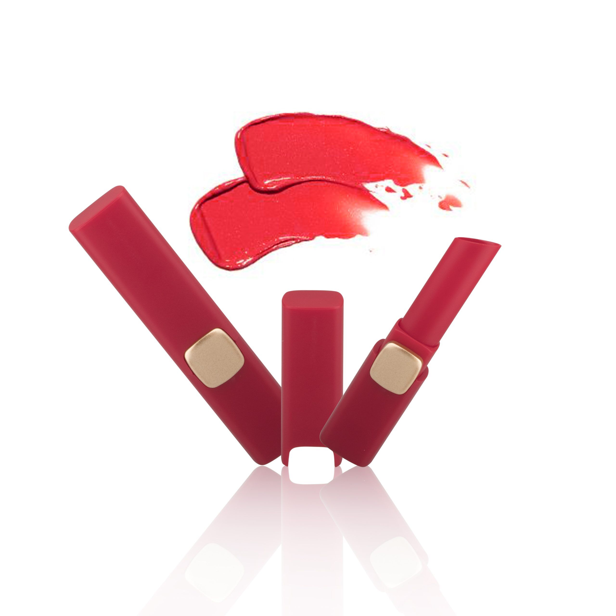 Custom Matte Red Plastic Lipstick Tube Empty Square Red Lipstick Container Lip Balm Container - LS289 - Image 3