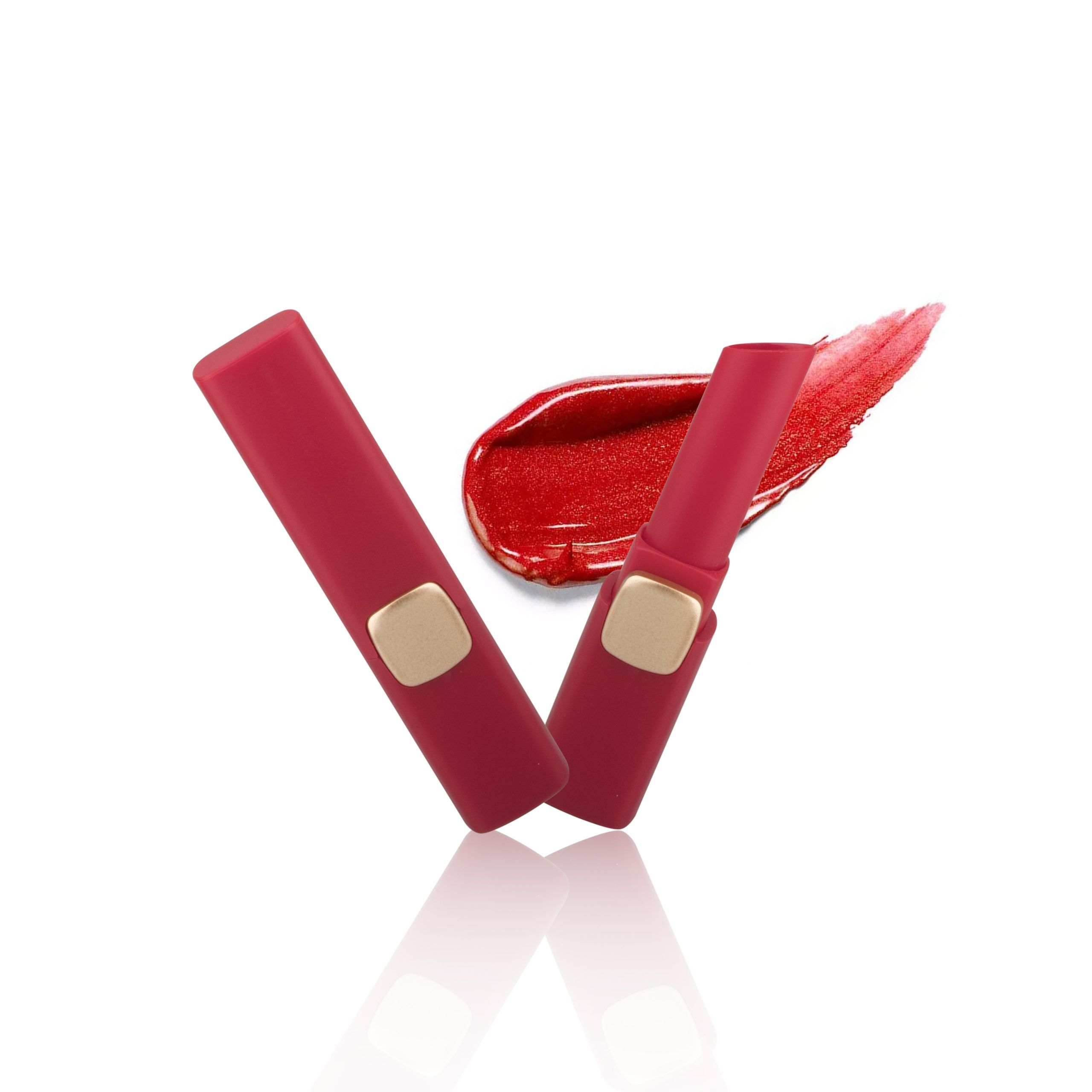 Custom Matte Red Plastic Lipstick Tube Empty Square Red Lipstick Container Lip Balm Container - LS289 - Image 4