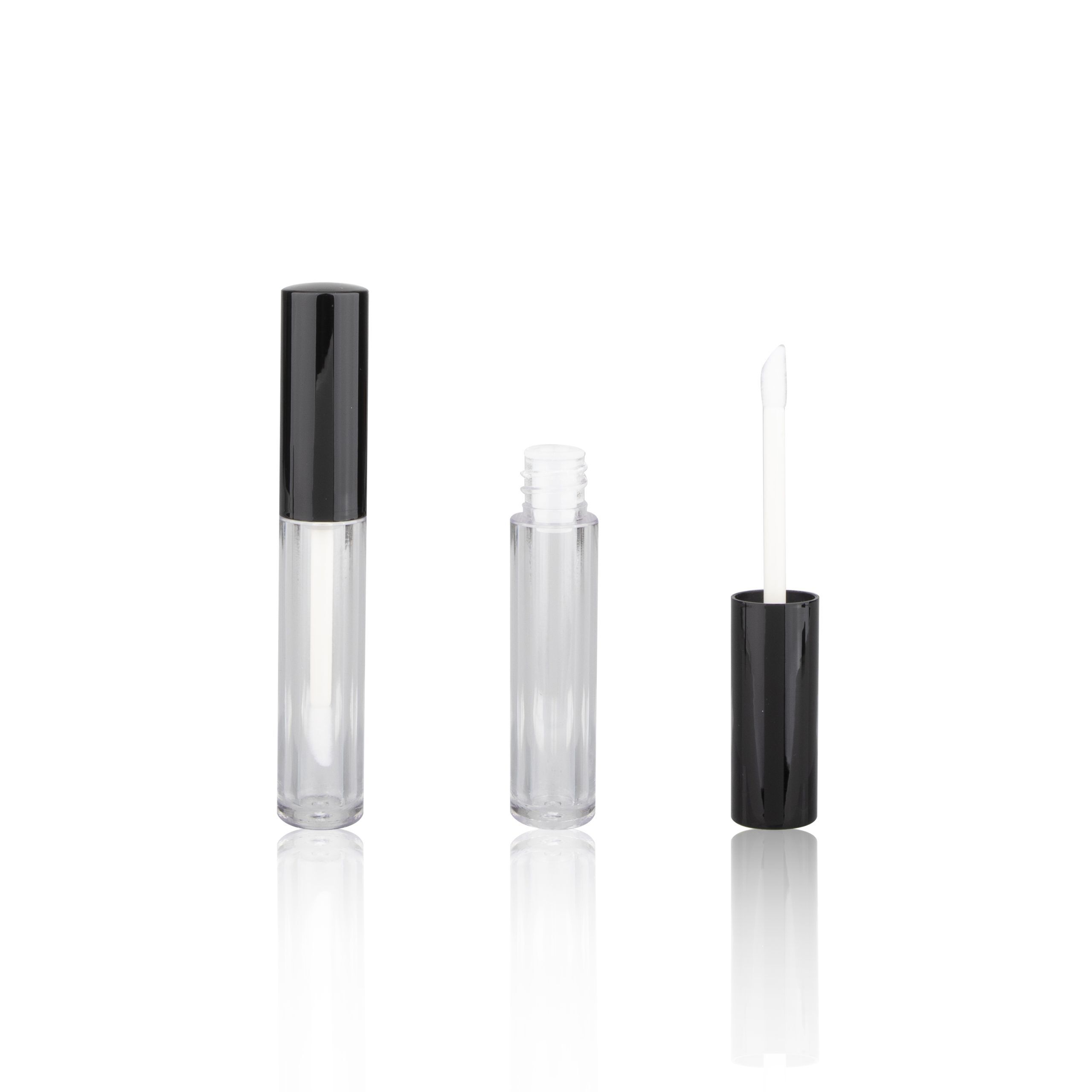 Classical Round Clear Plastic Lipgloss Tube Lip Gloss Tubes Liptint Bottle with Applicator - LG161