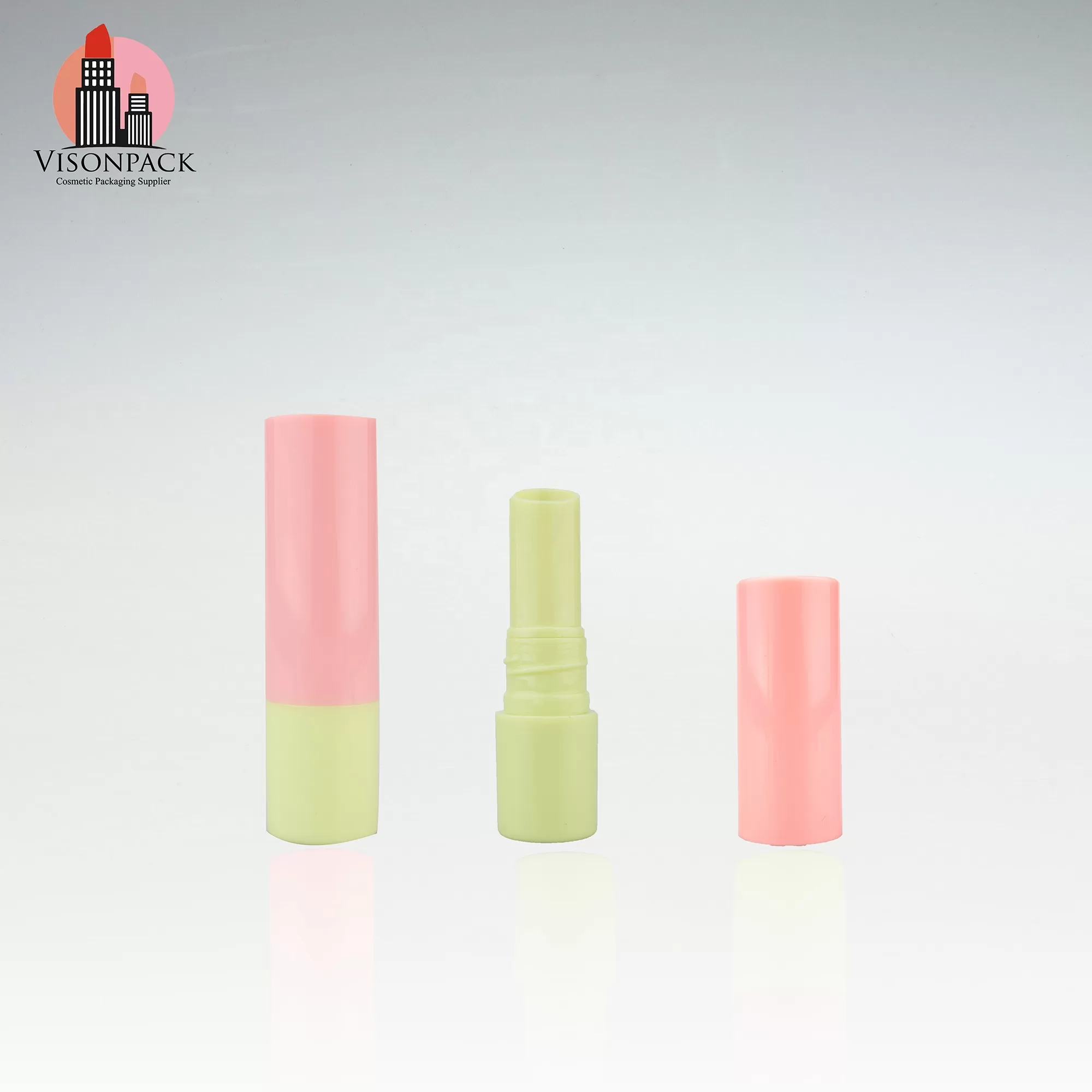 Hot Bulk Plain Lip Balm Bottles Two Tone Tubes One Color Silk Screen Cheap Packaging Cylinder 12.1mm - LB003 - Image 3