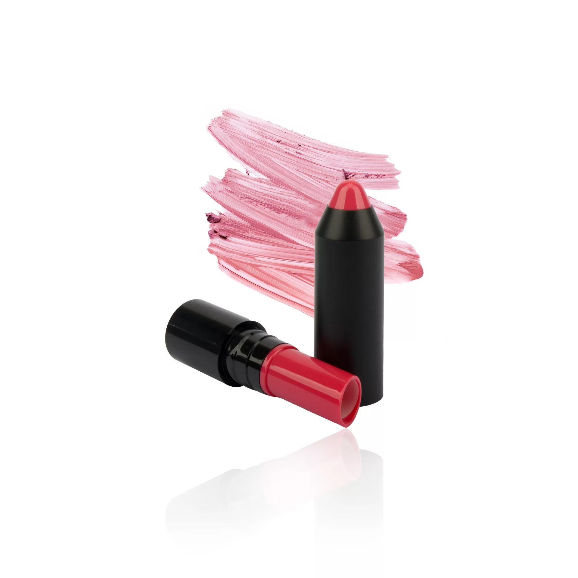 Luxury Lipstick Case Red Pencil Tip Lid 3.5g Plastic Empty Balm Packaging Customized Black Container - LB107 - Image 4