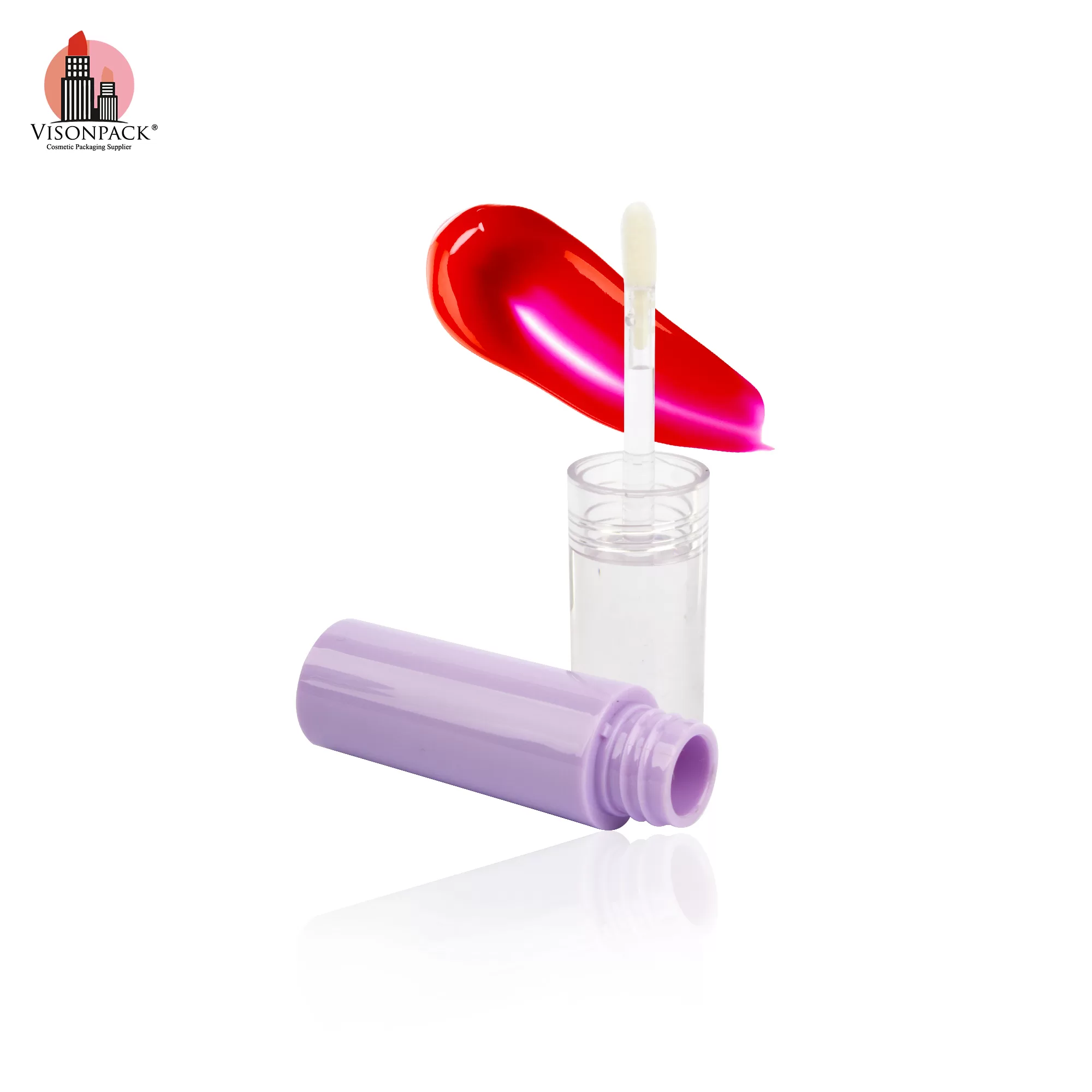 High Quality Purple Clear Containers with Custom Label Round Plastic Empty Tubes - LG444 - Image 2