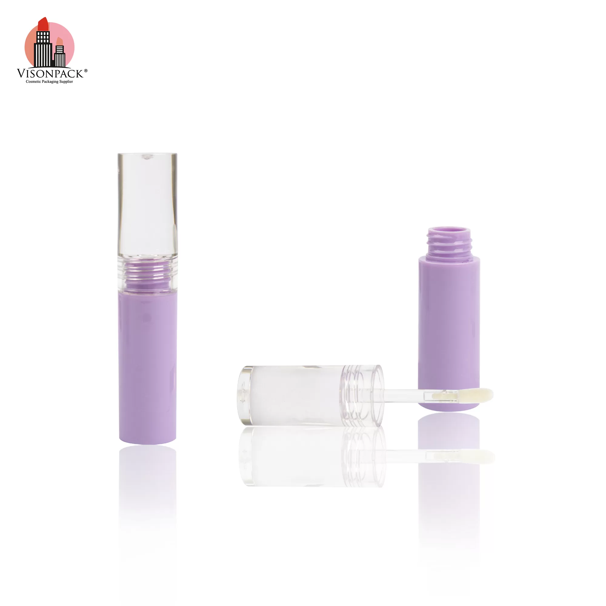 High Quality Purple Clear Containers with Custom Label Round Plastic Empty Tubes - LG444 - Image 3