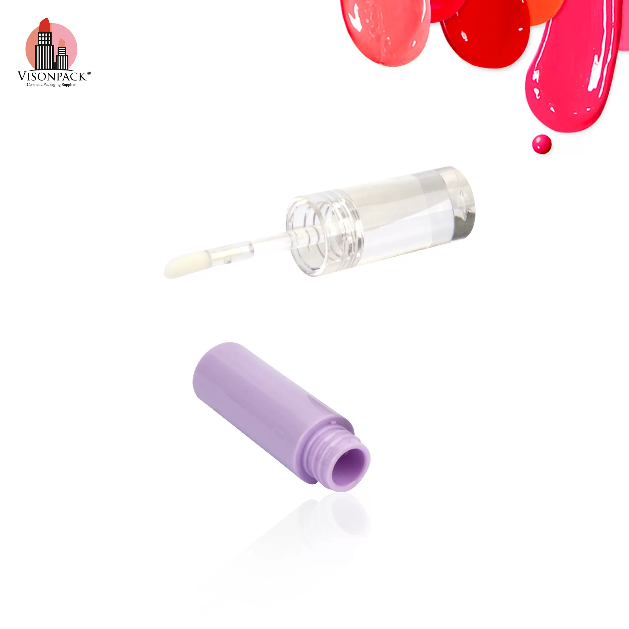 High Quality Purple Clear Containers with Custom Label Round Plastic Empty Tubes - LG444 - Image 5