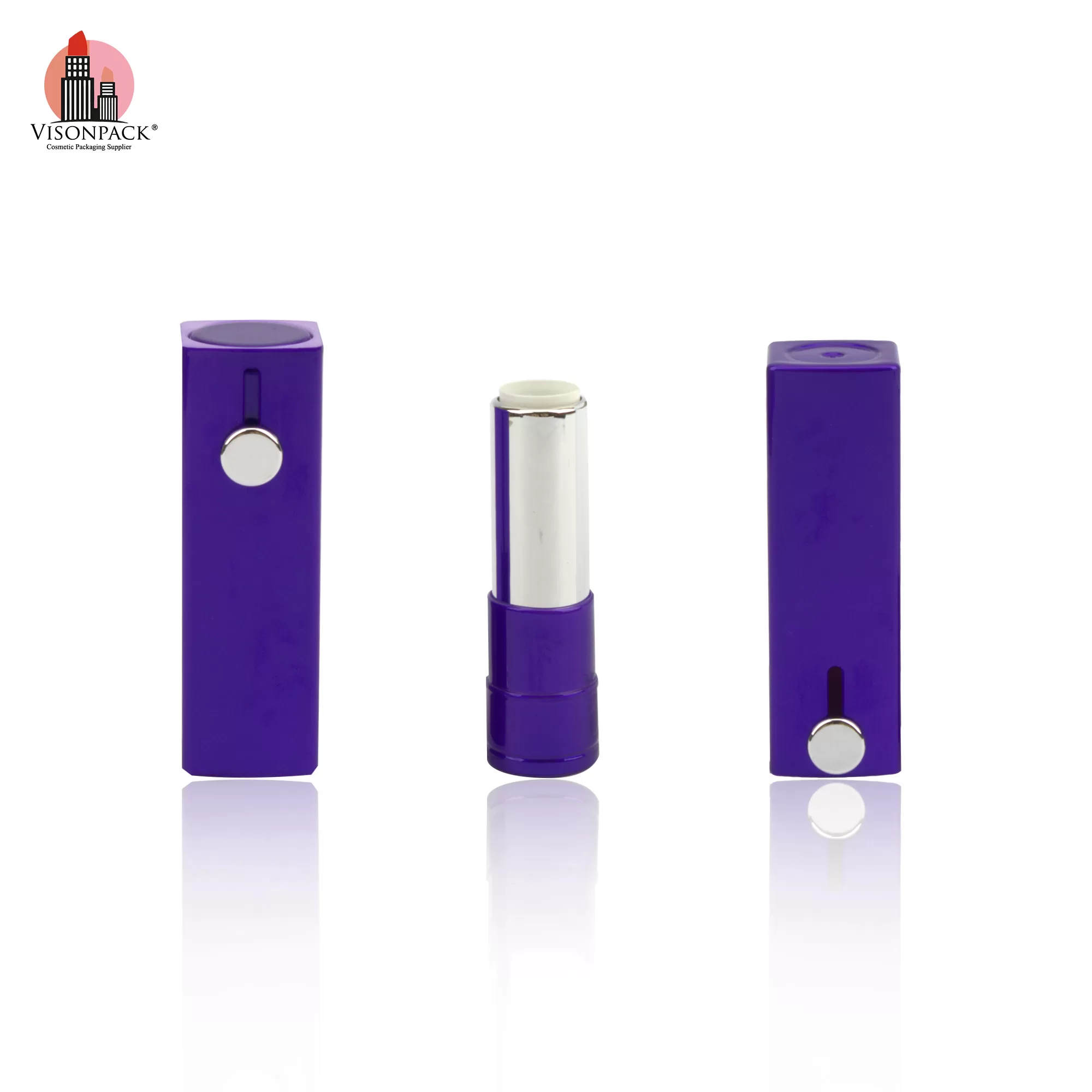 Square Push Pull Button Empty Plastic Custom Color Lipstick Tubes - LS575