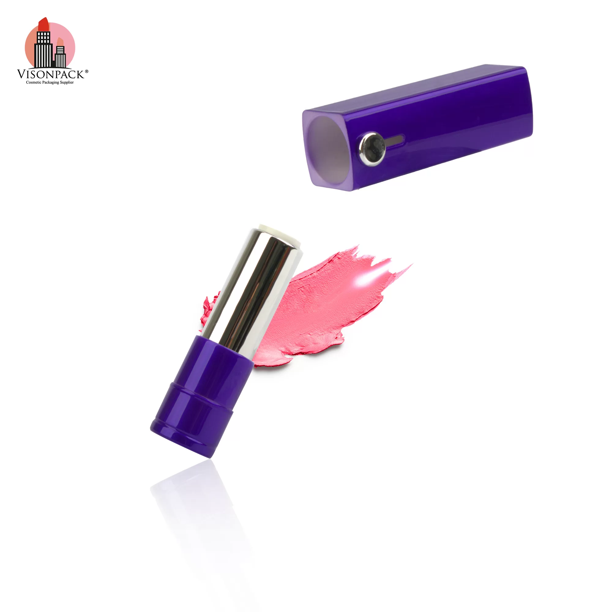 Square Push Pull Button Empty Plastic Custom Color Lipstick Tubes - LS575 - Image 2