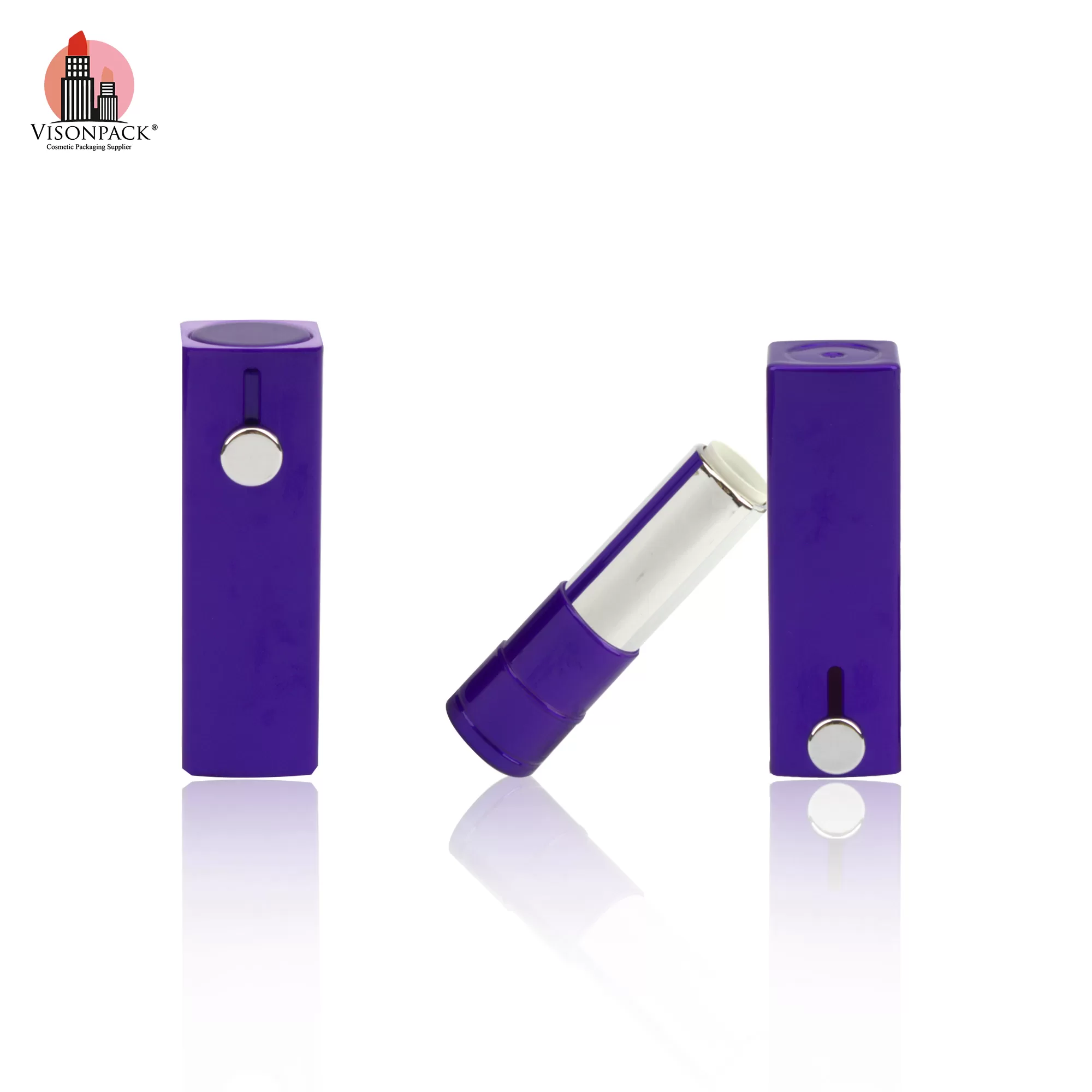 Square Push Pull Button Empty Plastic Custom Color Lipstick Tubes - LS575 - Image 3