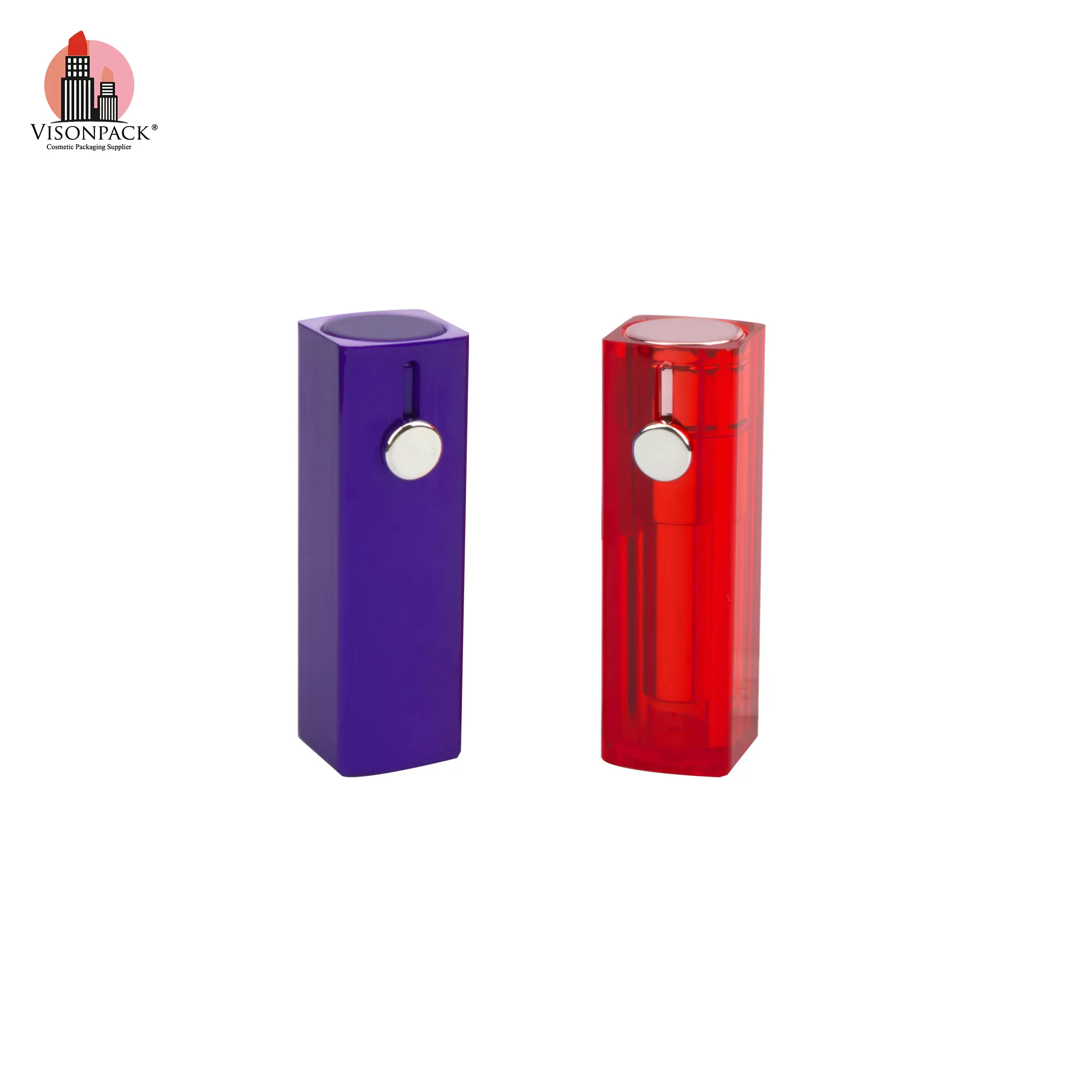 Square Push Pull Button Empty Plastic Custom Color Lipstick Tubes - LS575 - Image 5
