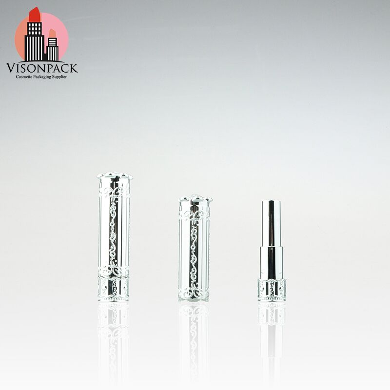 Visonpack Classic Style Shiny Silver Lipstick Tube - LS058