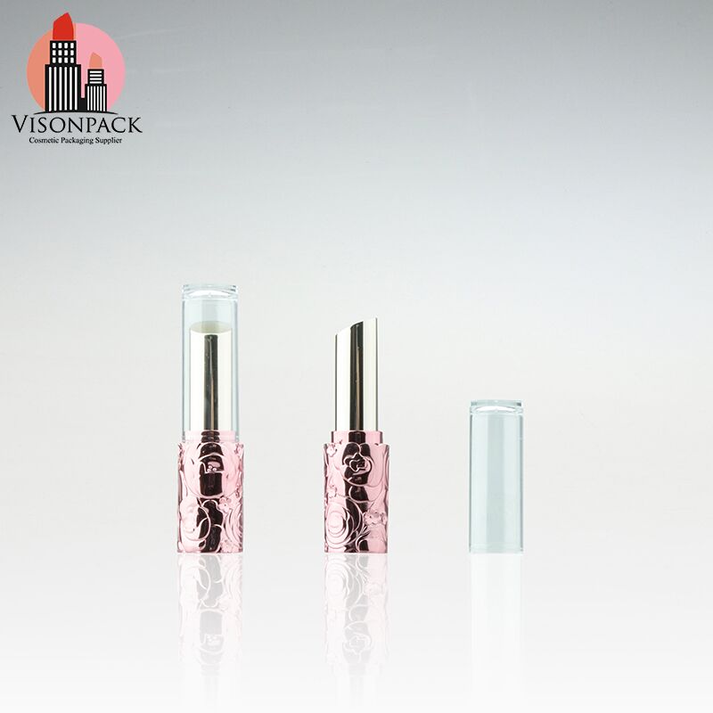 Flower Design Cylinder Plastic Empty Lipstick Container Personalized Surface Handling - LS079