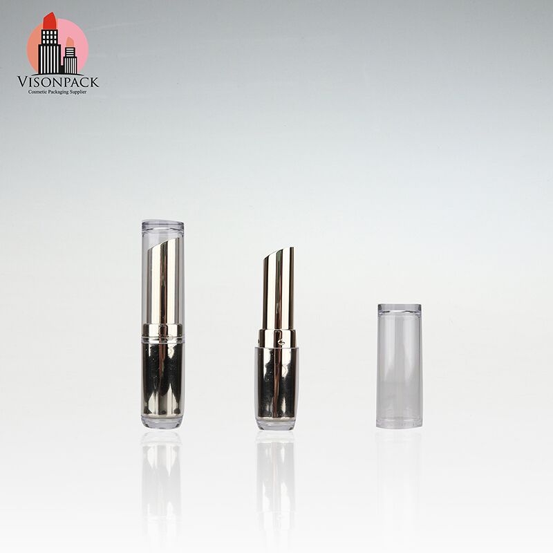 Luxury Empty Round Silver Lipstick Tube Oem Customization - LS164