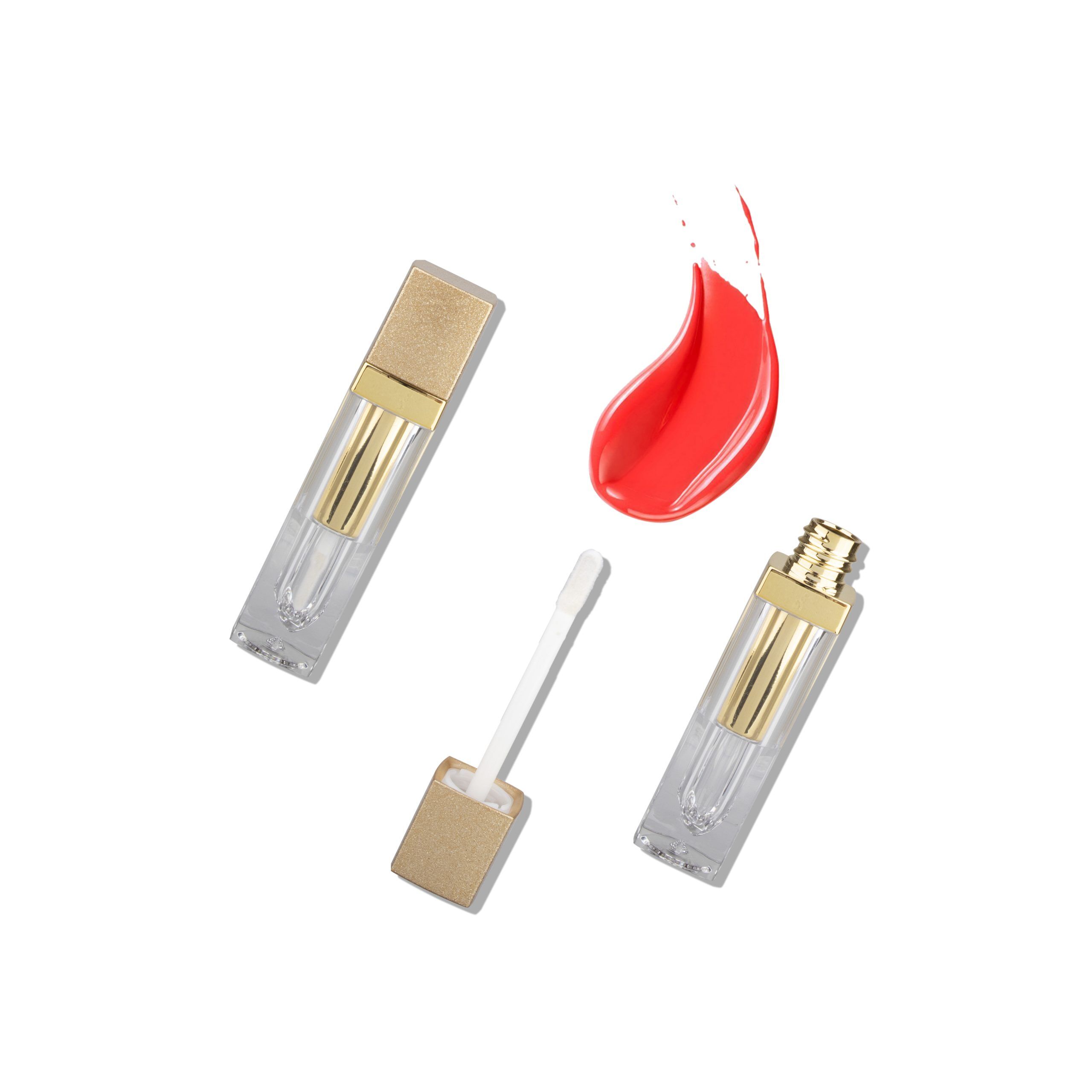 Cosmetic Packaging Clear Lip Gloss Containers Tube with Big Brush Wand Gold Lipgloss Tube Packaging Liptint Tube - LG132B - Image 6