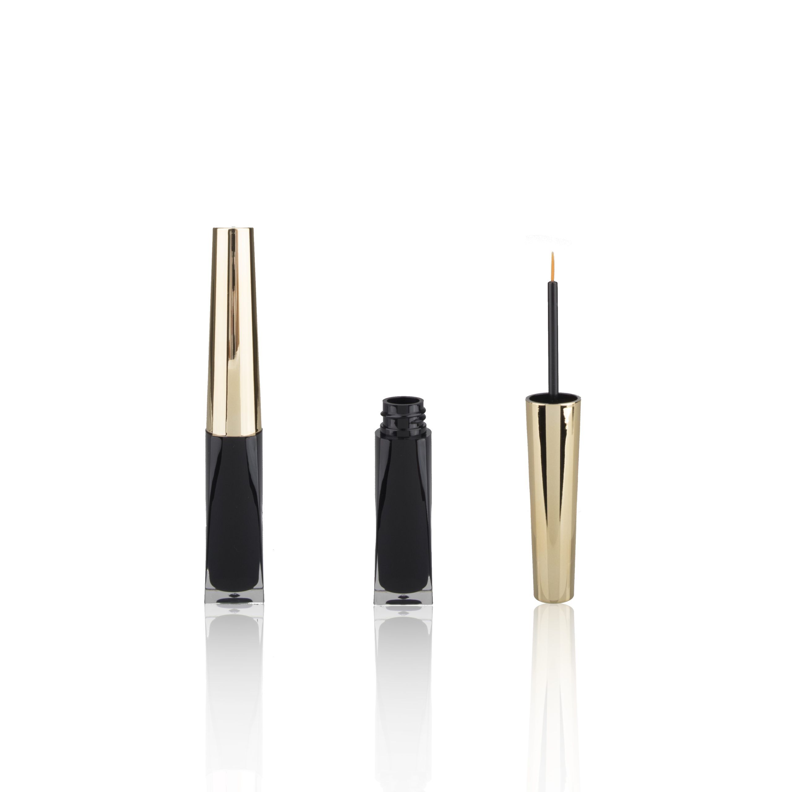 3ml Gold Black Plastic Round Makeup Packaging Empty Eyeliner Container Liquid Eyeliner Tube Custom - EL031B