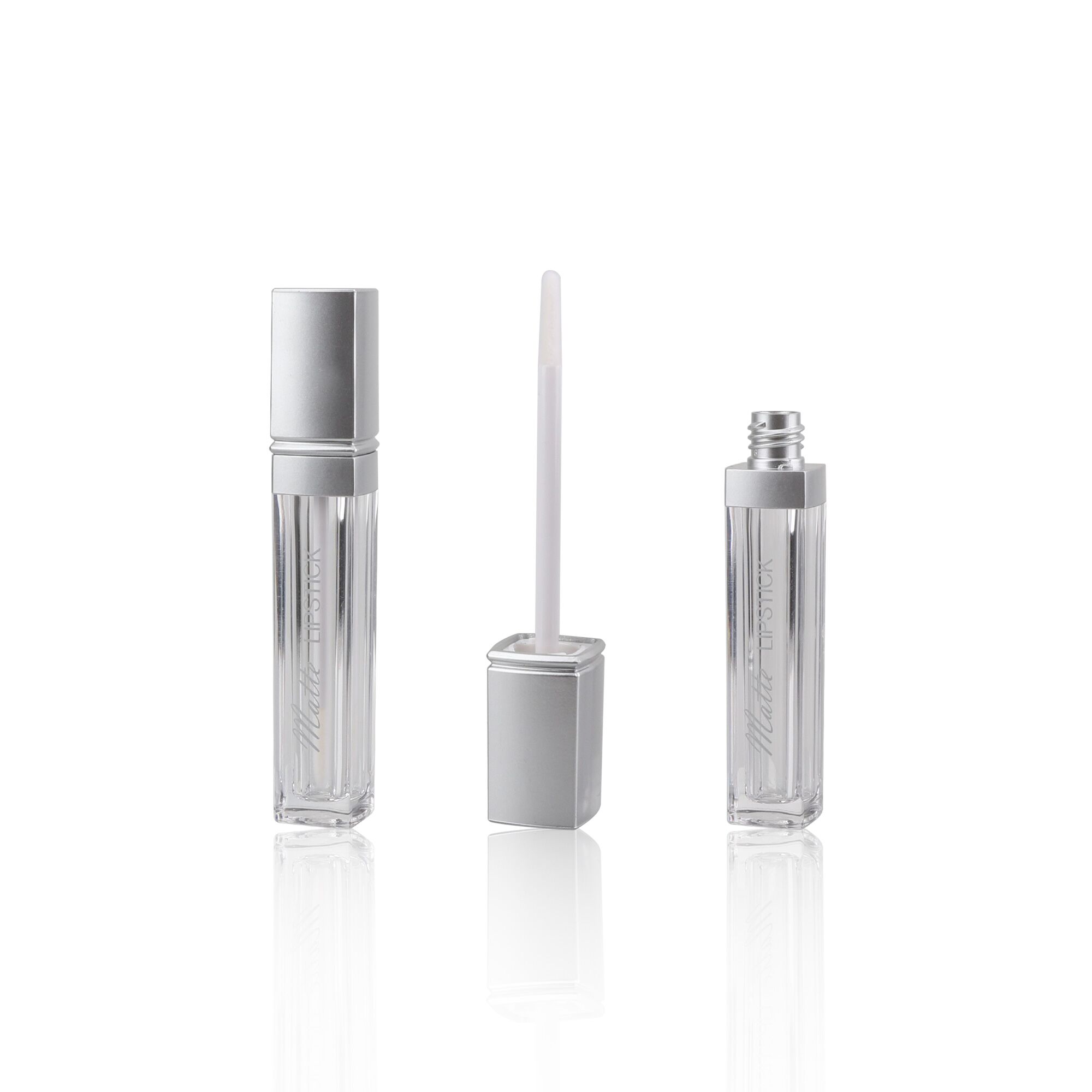 Matte Silver Empty Lip Gloss Containers Tube Lip Gloss Tubes Wholesale Lipgloss Tube with Brush Applicator - LG205