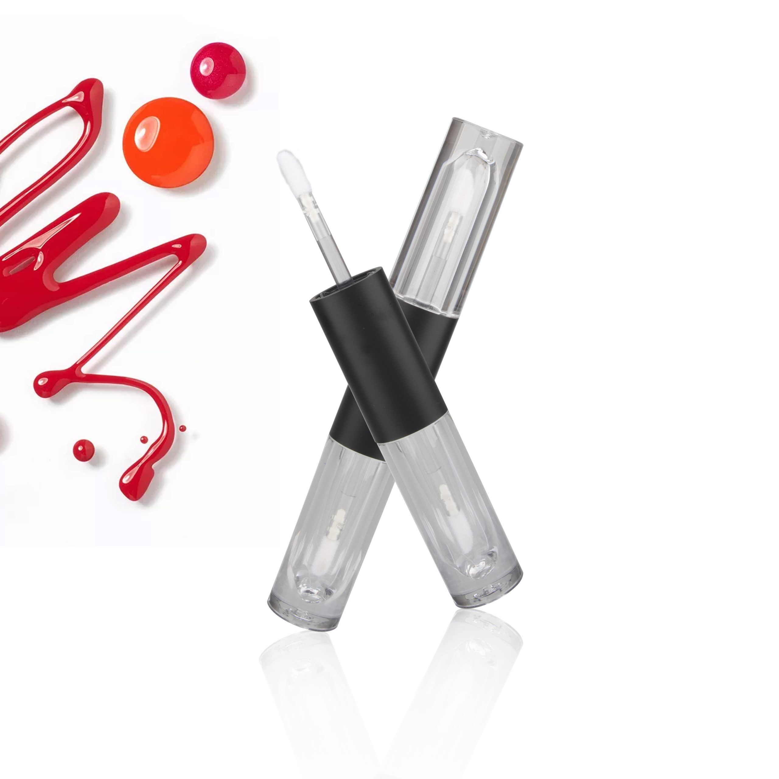 10 ML New Design Custom Double Headed Lip Gloss Containers Tube Lip Gloss Tubes with Brush Cosmetic Packaging - LG075B - Image 2