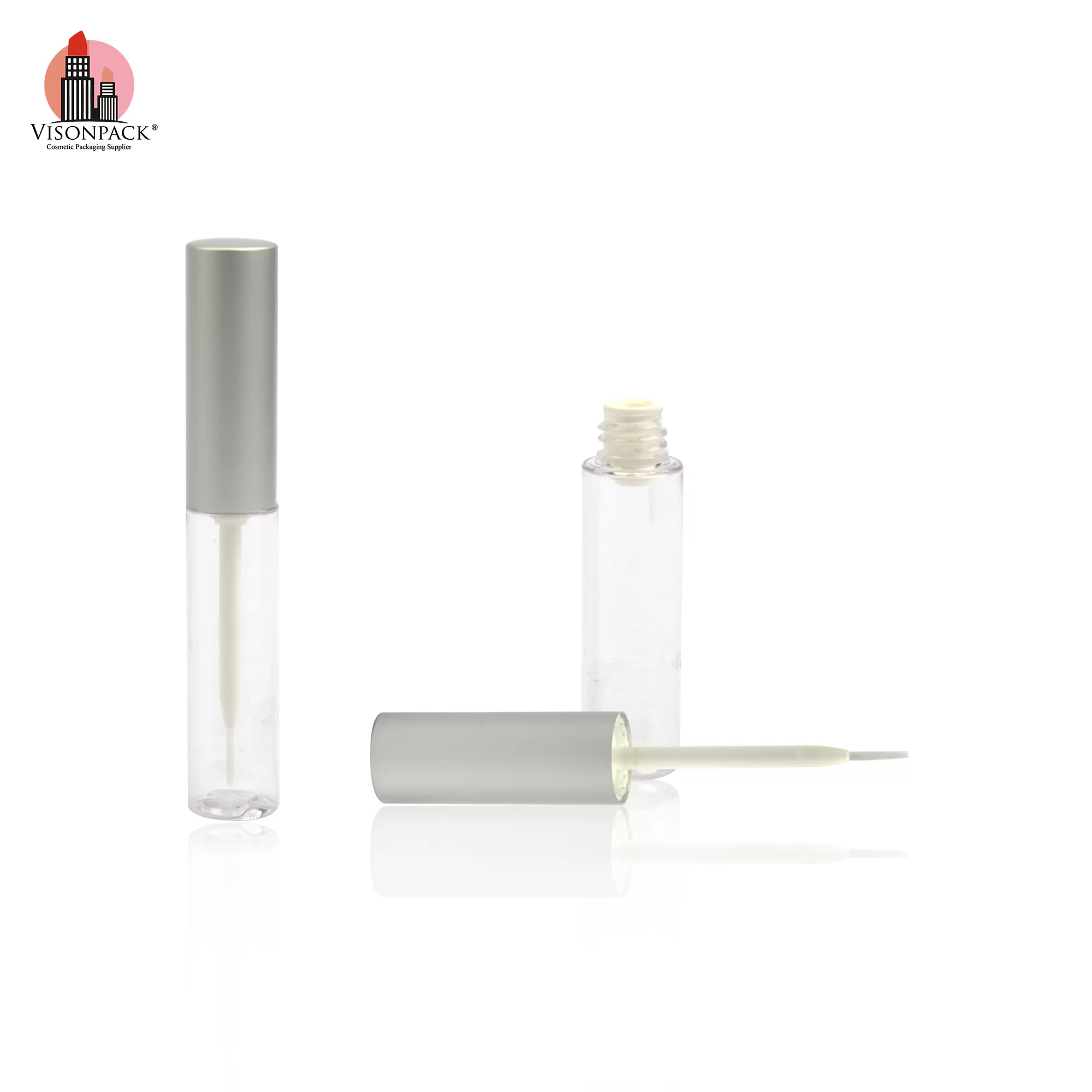 Round Empty Plastic Lip Gloss Tube 5.5ml Mascara Liquid Eyeliner Tubes Custom Wand Brush - EL091 - Image 2