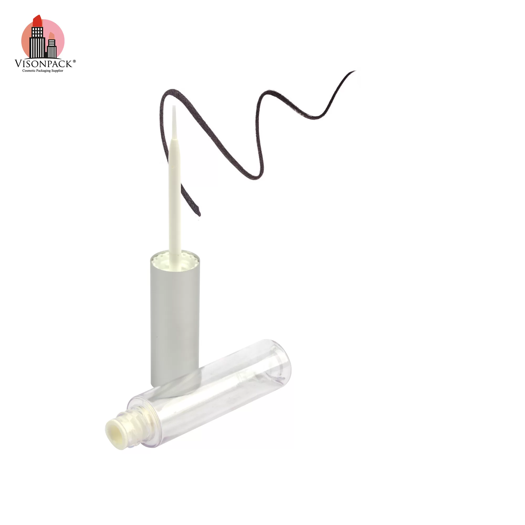 Round Empty Plastic Lip Gloss Tube 5.5ml Mascara Liquid Eyeliner Tubes Custom Wand Brush - EL091 - Image 4