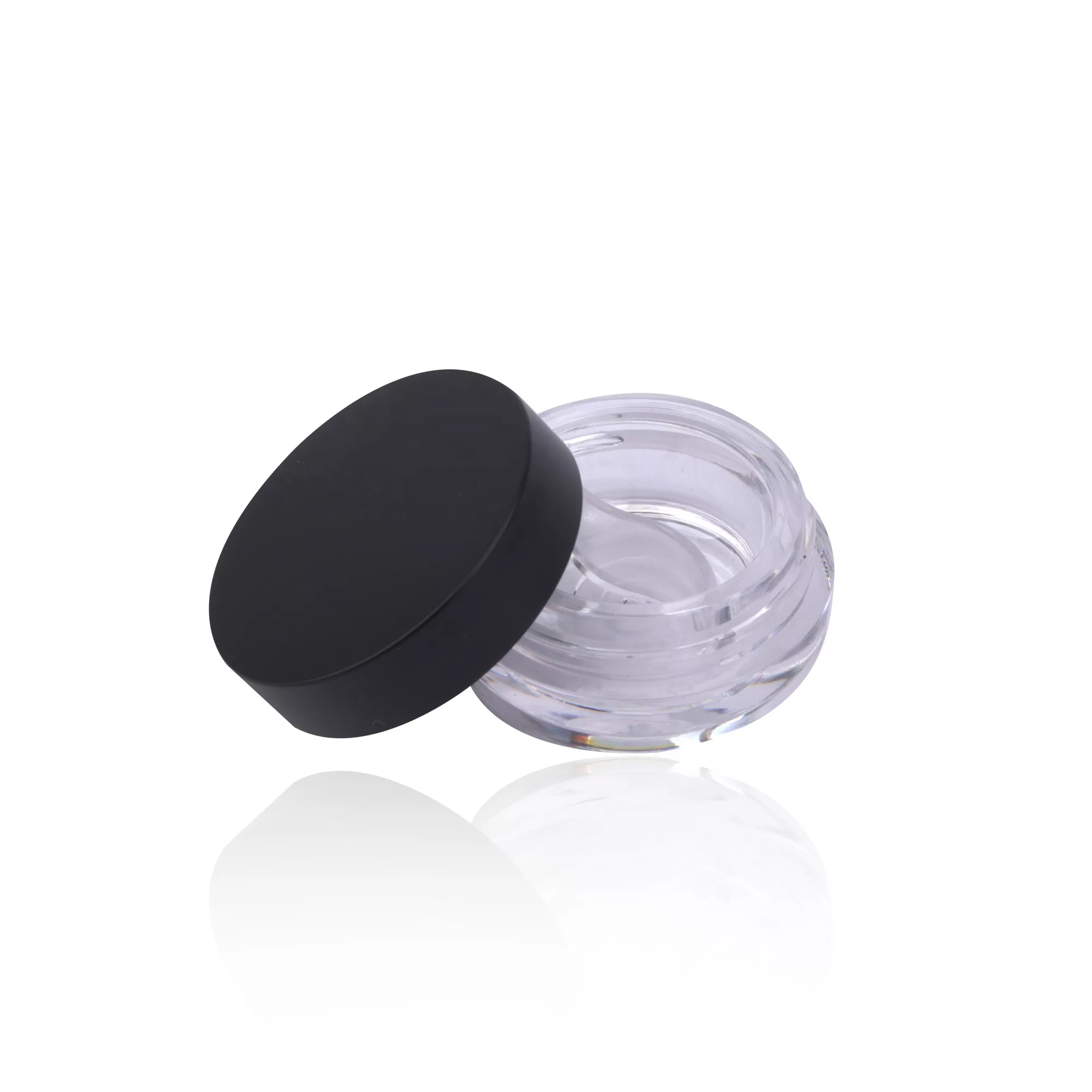 High Quality 3g Cosmetic Plastic Box for Travel, Eye Cream, Loose Powder, Empty Sample Jar, Black Lid - ES121