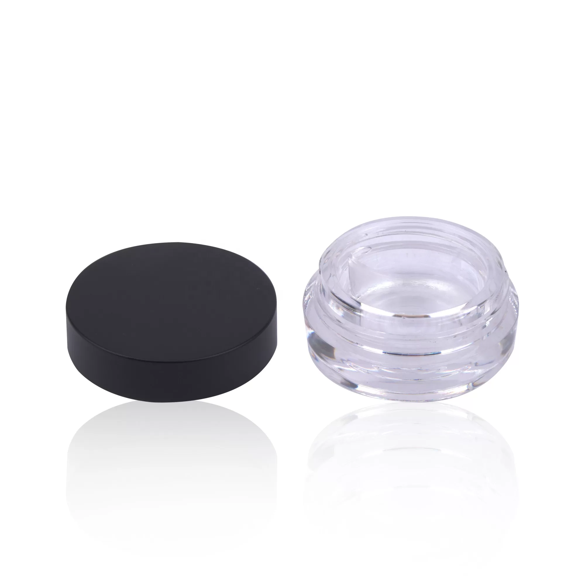 High Quality 3g Cosmetic Plastic Box for Travel, Eye Cream, Loose Powder, Empty Sample Jar, Black Lid - ES121 - Image 2