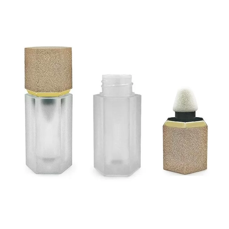 Custom 4.5ml Hexagon Shape Cosmetics Packaging Empty Plastic Liquid Contour Concealer Blush Bottle With Sponge - F300 - Image 4
