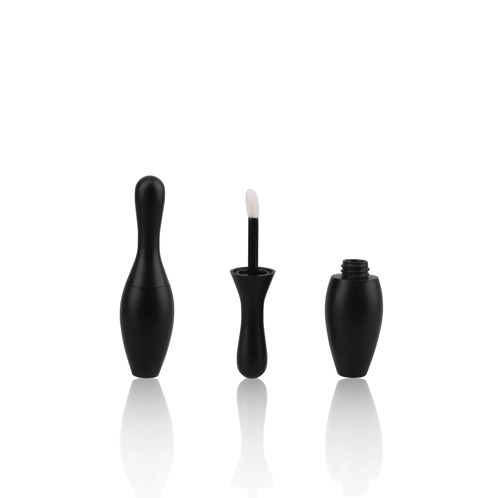 Matte Black Bowling Bowl Design Lip Gloss Tube Container Unique Shape - LG197