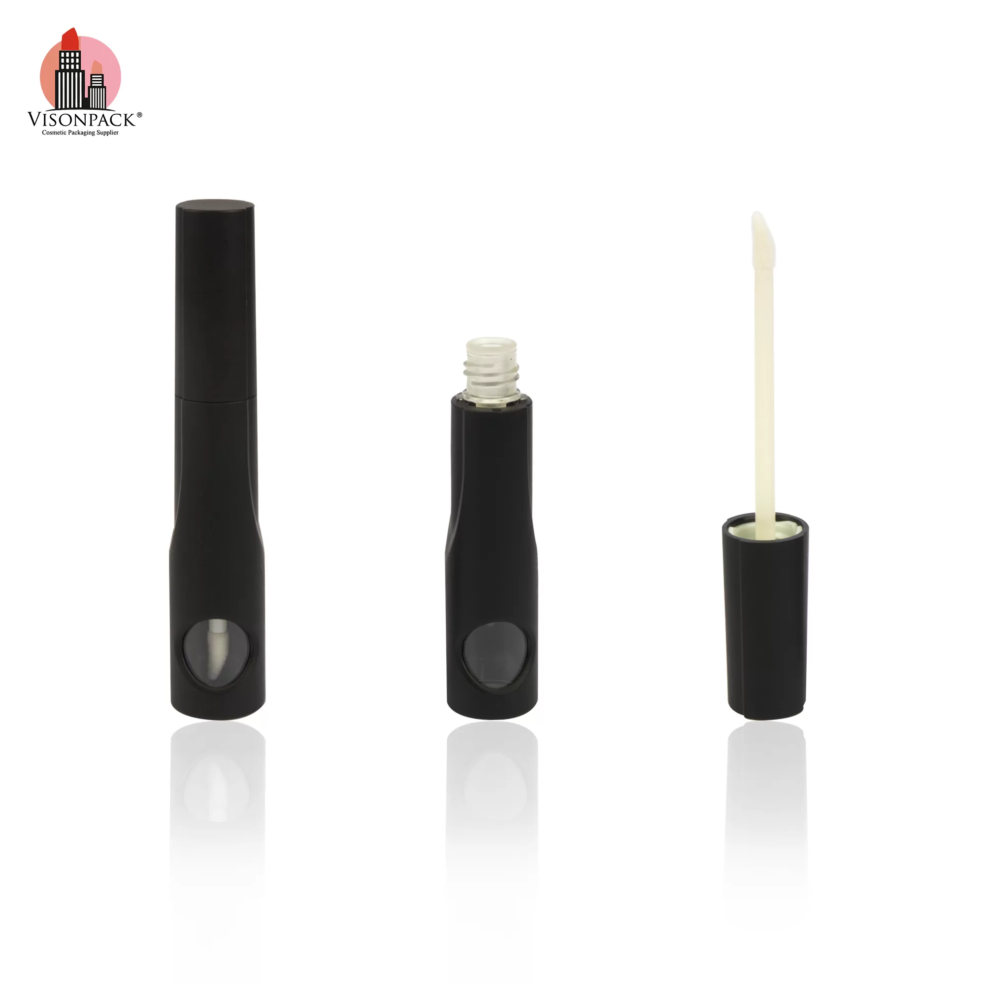 Matte Black Lip Oil Container Wholesale Custom Empty Case Tubes - LG478
