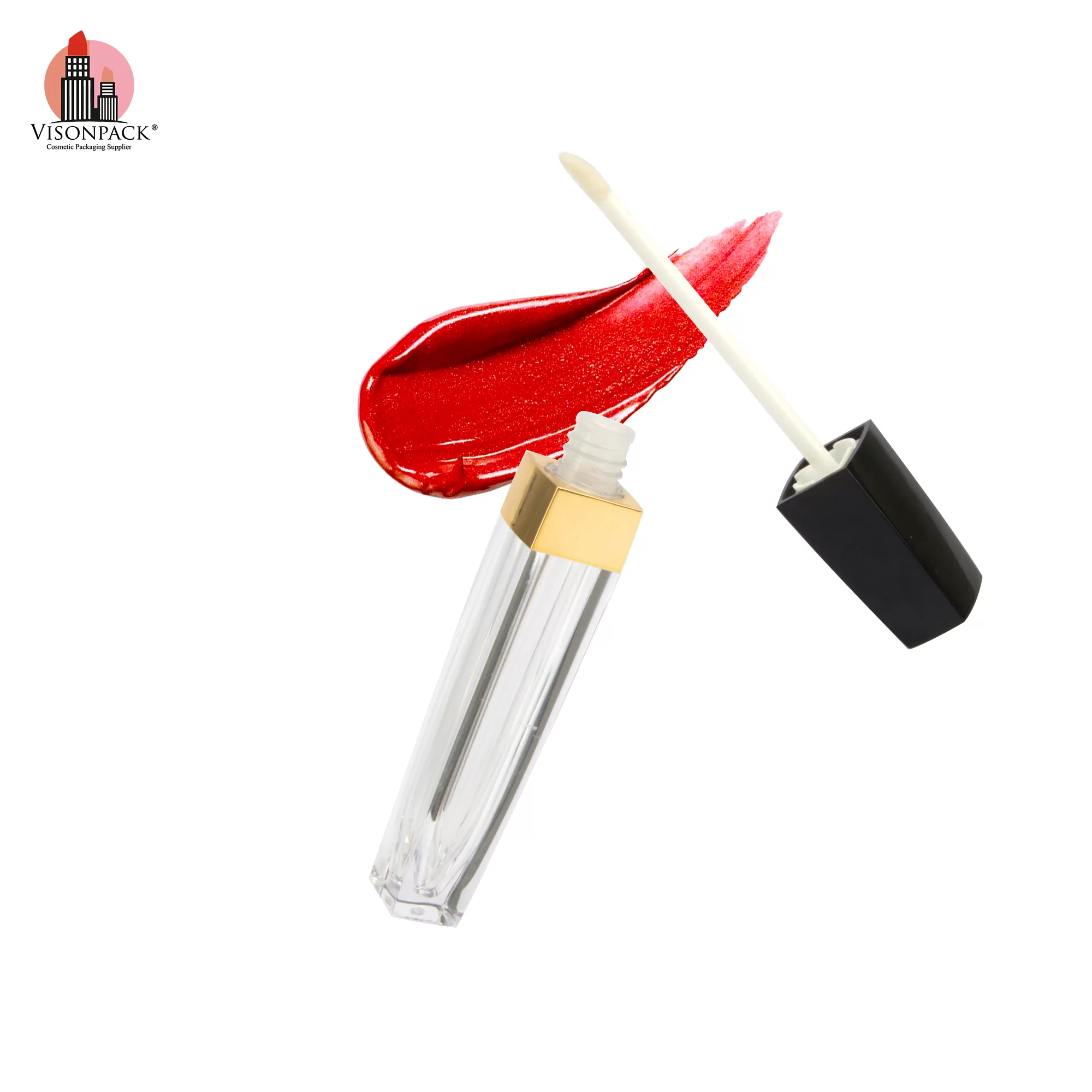 Unique Luxury Square Empty Clear Bottle Custom Tubes Black With Private Label - LG504 - Image 2