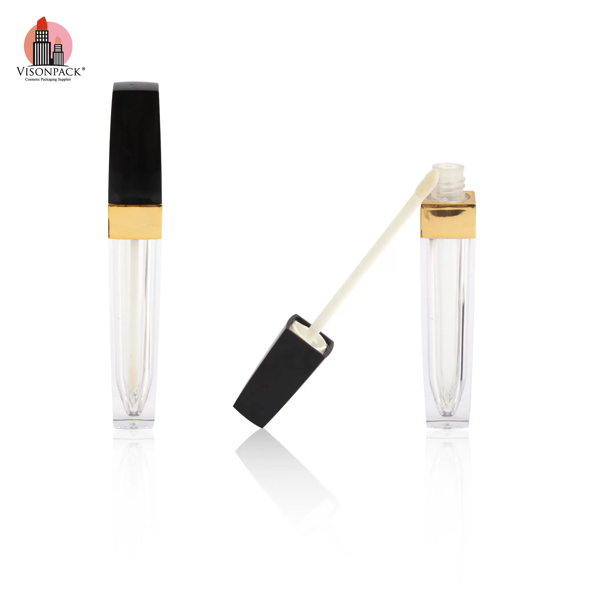 Unique Luxury Square Empty Clear Bottle Custom Tubes Black With Private Label - LG504 - Image 3