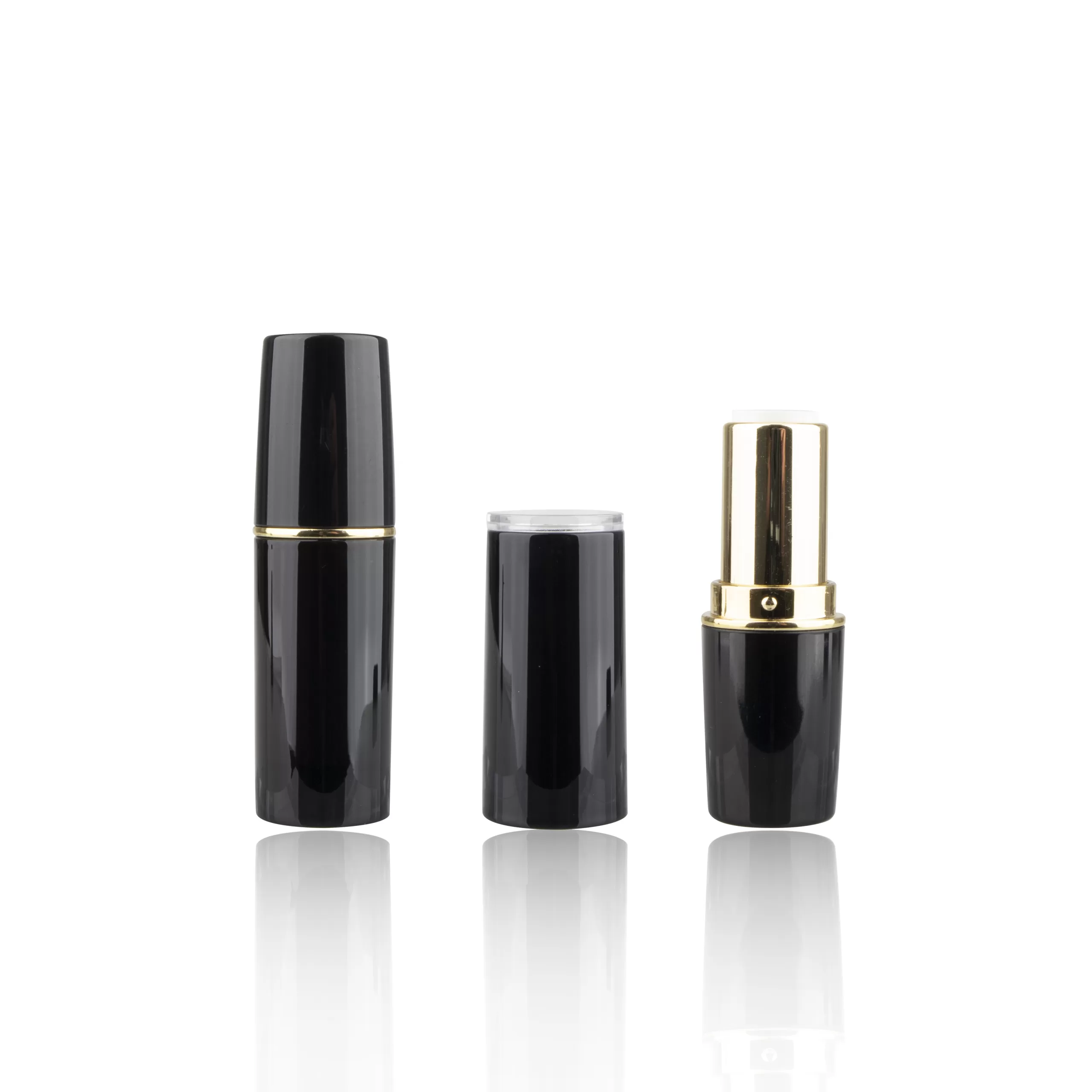 Eco-friendly Black Lip Balm Container High Quality Small Lips Plastic Empty Tube Custom Black Lid Bottom 5g - LS189