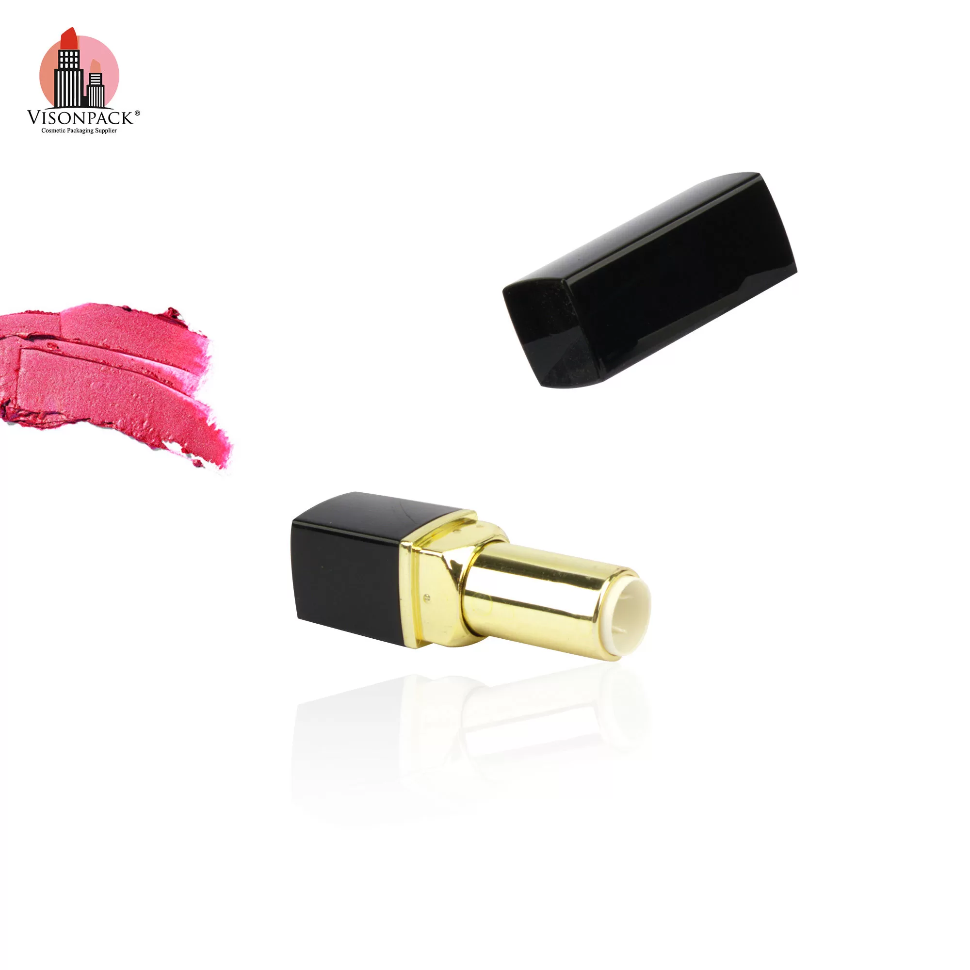 Classical Custom Black Square Empty Plastic Lipstick Case Containers - LS940 - Image 4