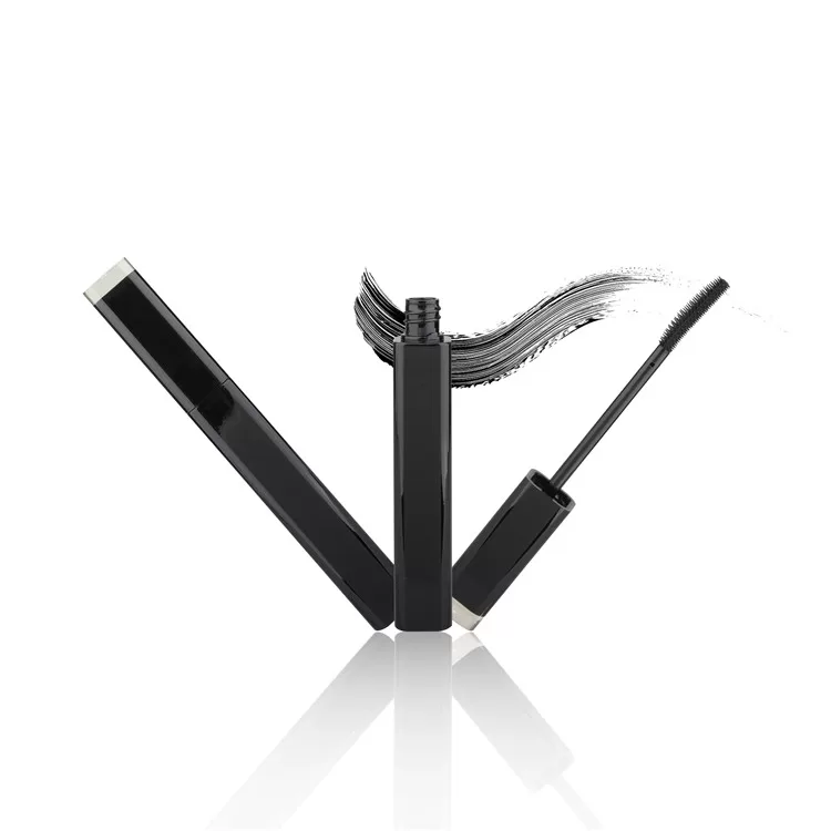 Clear Top Square Glossy Black Mascara Tube Container Well-Sealing Eyelash Serum Bottle Packaging Silicone Brush Wand - MC070 - Image 3