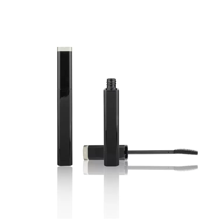 Clear Top Square Glossy Black Mascara Tube Container Well-Sealing Eyelash Serum Bottle Packaging Silicone Brush Wand - MC070 - Image 4