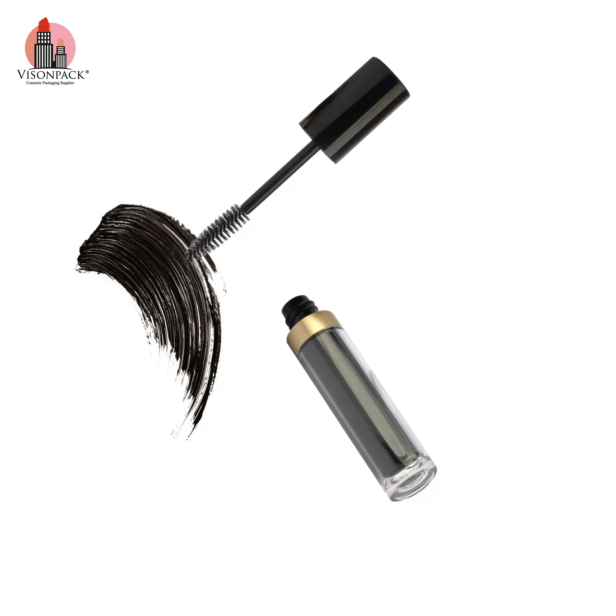 8ml Round Empty Liquid Lipstick Container Lipgloss Tubes Custom Color Mascara Big Brush OEM Printed - MC150 - Image 2