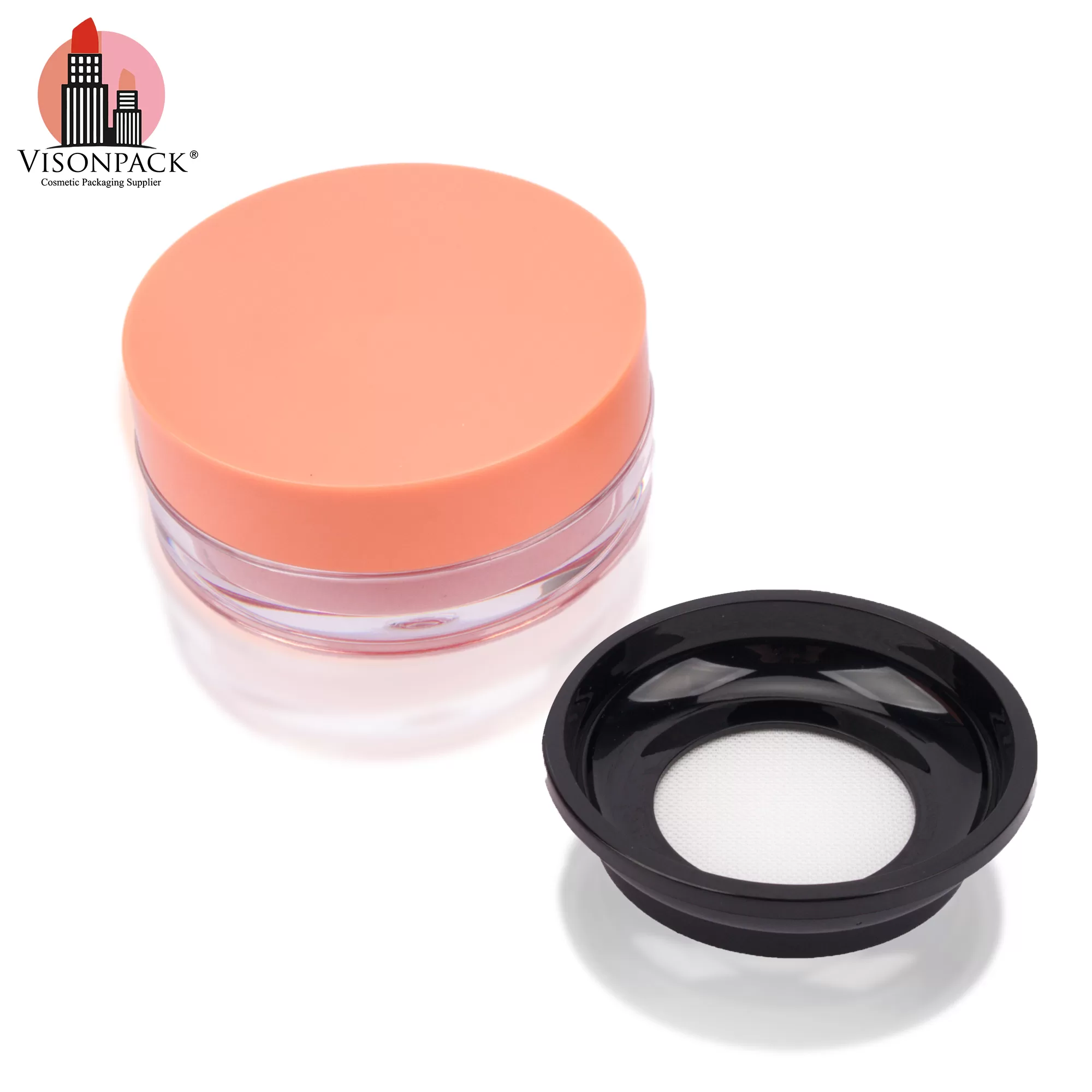 Cosmetic Packaging Round Empty Loose Powder Case Jar with Custom Color 15g - P053 - Image 3