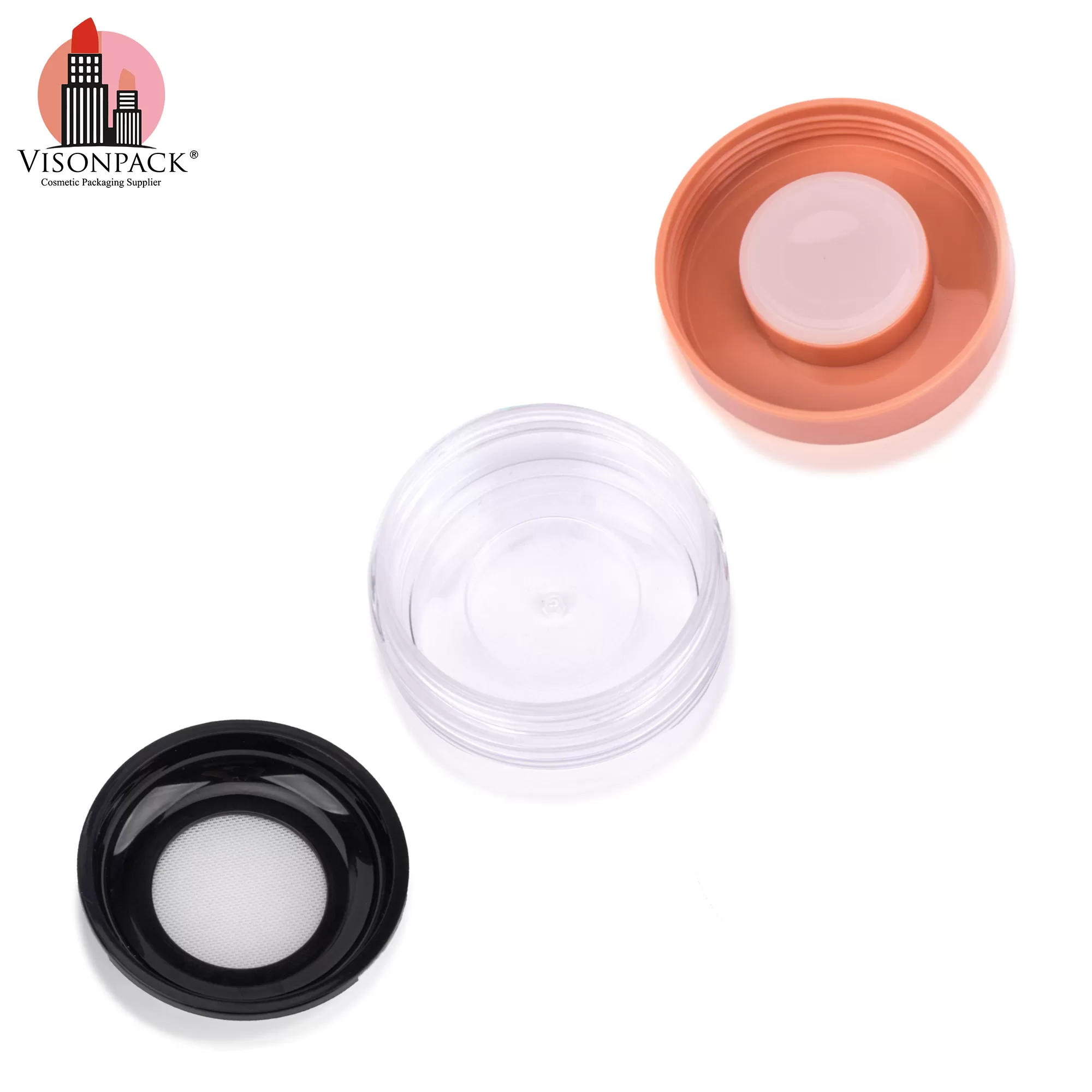 Cosmetic Packaging Round Empty Loose Powder Case Jar with Custom Color 15g - P053 - Image 4