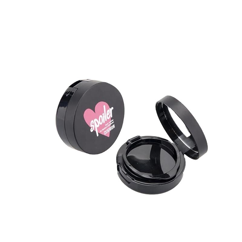 Hot Sell Round Compact Case Black Small Air Cushion Powder Package Case for Cosmetics 75mm Diameter Portable Mini Powder Box - 05-P025