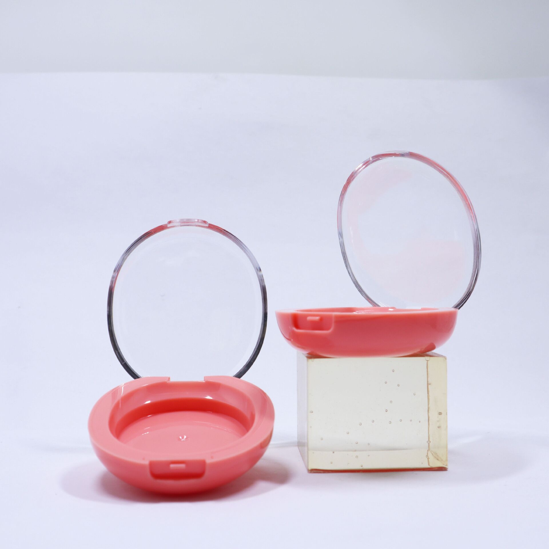 New Arrival Packaging Custom Empty Oval Press Powder Case Cream Blush Case - ES229 - Image 3