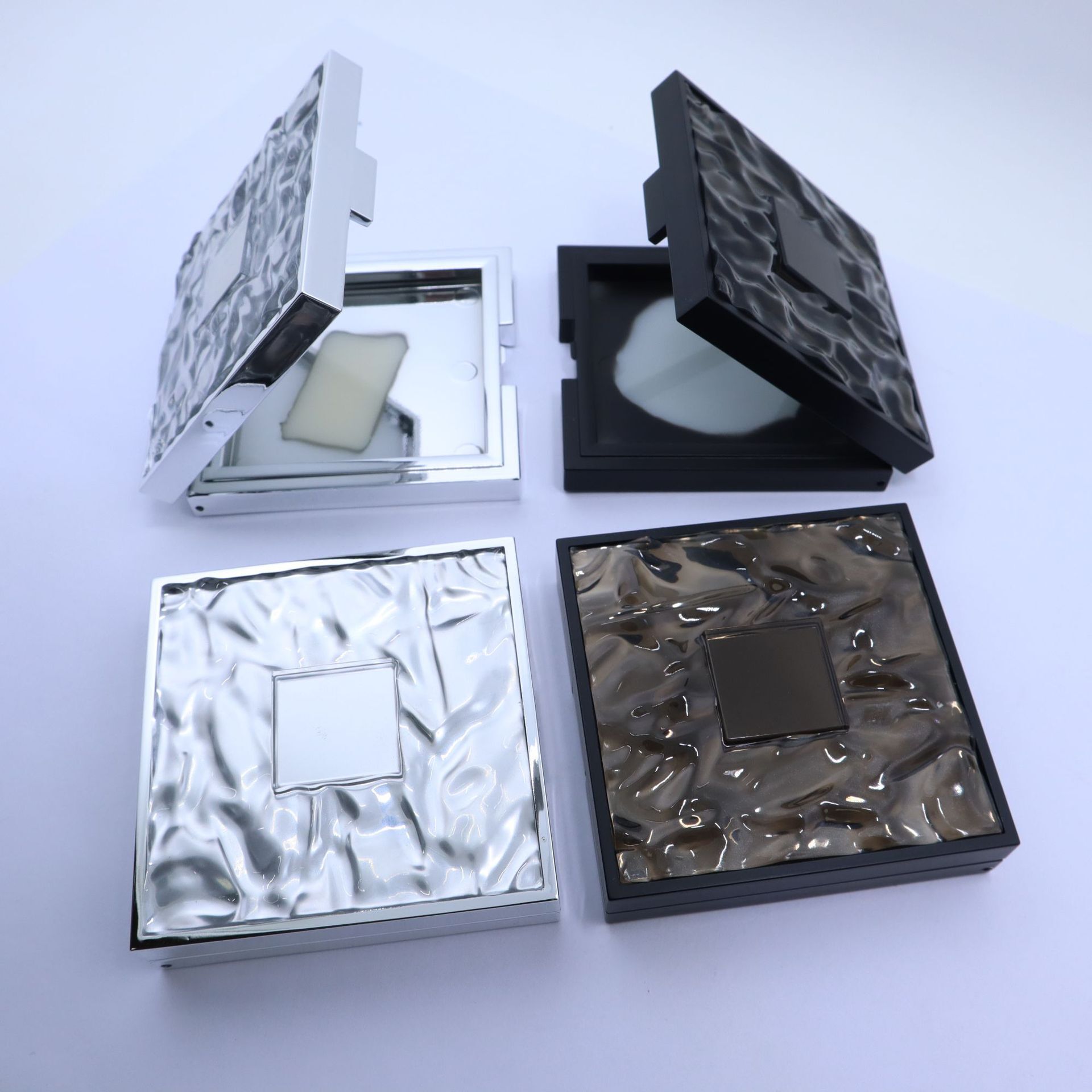 Custom Luxury Decorated Cover Top Empty Square Bronzer Highlighter Pressed Compact Powder Case Packaging - P127 - Image 3