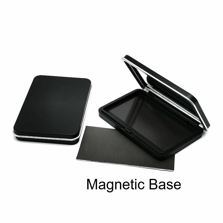 Matte Black Rectangle Refillable Magnetic Blush Highlighter Eye Shadow Compact Pressed Powder Case With Mirror - P470 - Image 5