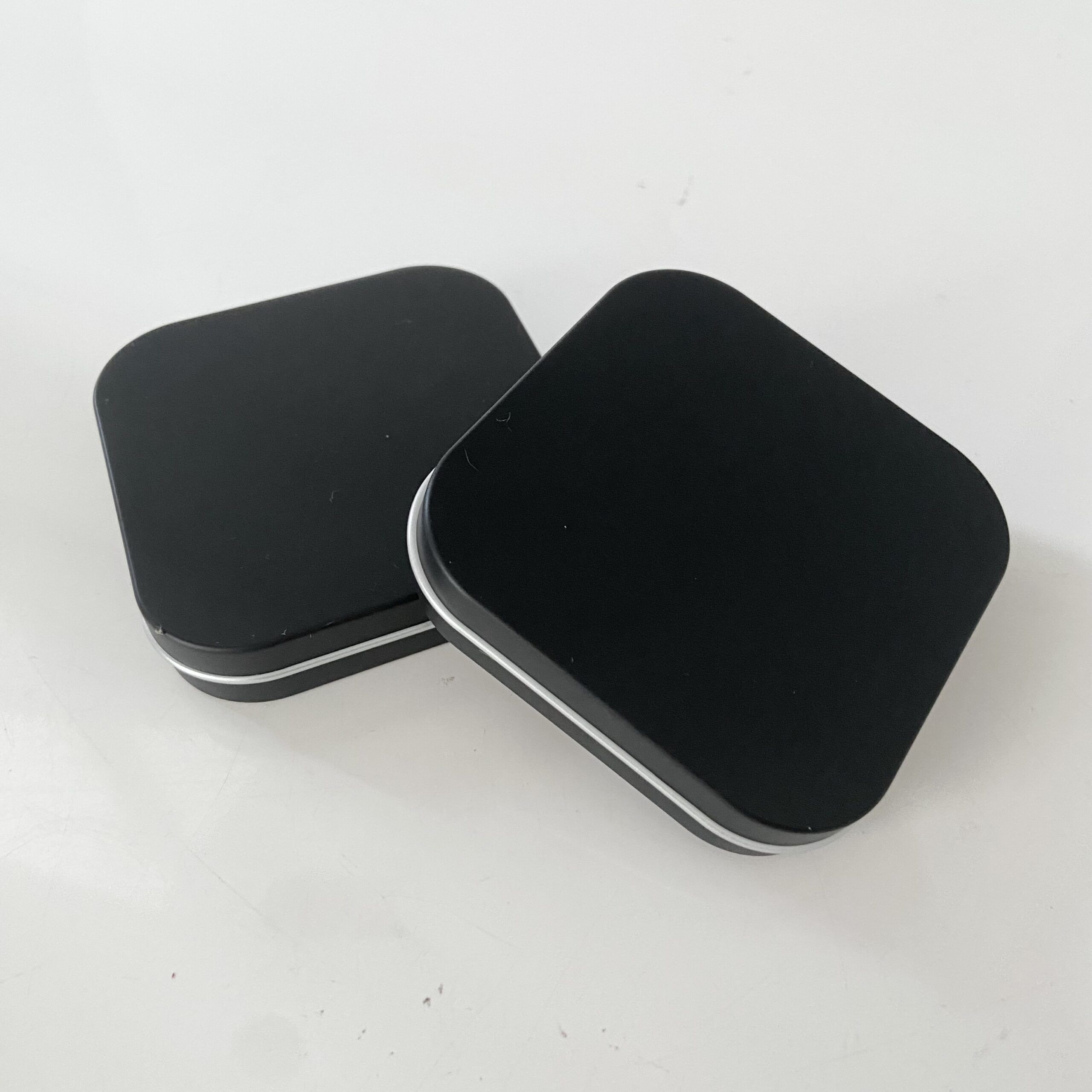 Matte Black Empty 59mm Diameter Square Blush Highlighter Compact Pressed Powder Case With Mirror - P507 - Image 4